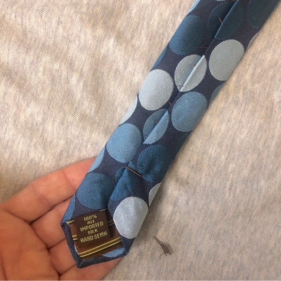!!! FREE ADD ON !!! BCBG Attitude silk tie hand sewn blue with dots - Picture 7 of 8